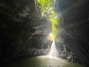 Hidden Sarang Walet waterfall in Tete Batu Lombok