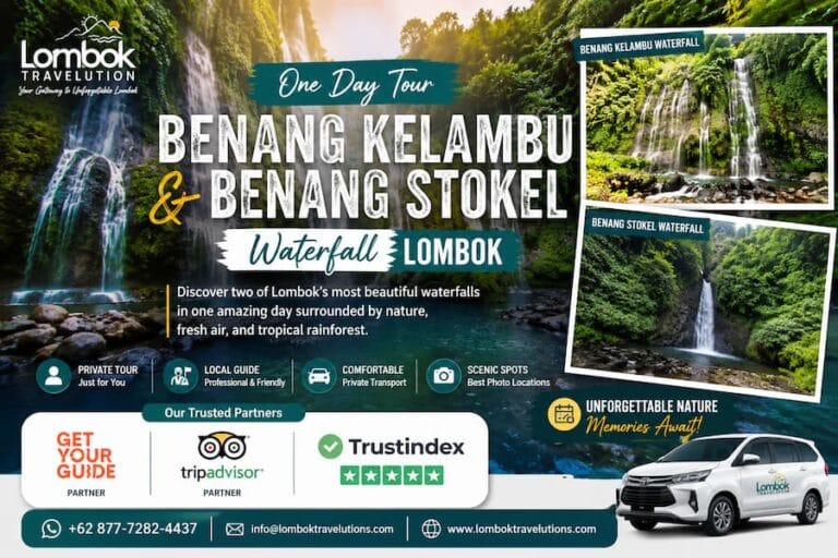 One Day Tour Benang Kelambu & Benang Stokel Waterfall Lombok by Lombok Travelution