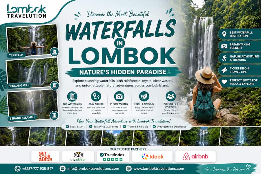 Air Terjun Lombok terbaik lengkap dengan panduan wisata, lokasi, rute perjalanan, harga tiket, dan rekomendasi destinasi alam bersama Lombok Travelution.