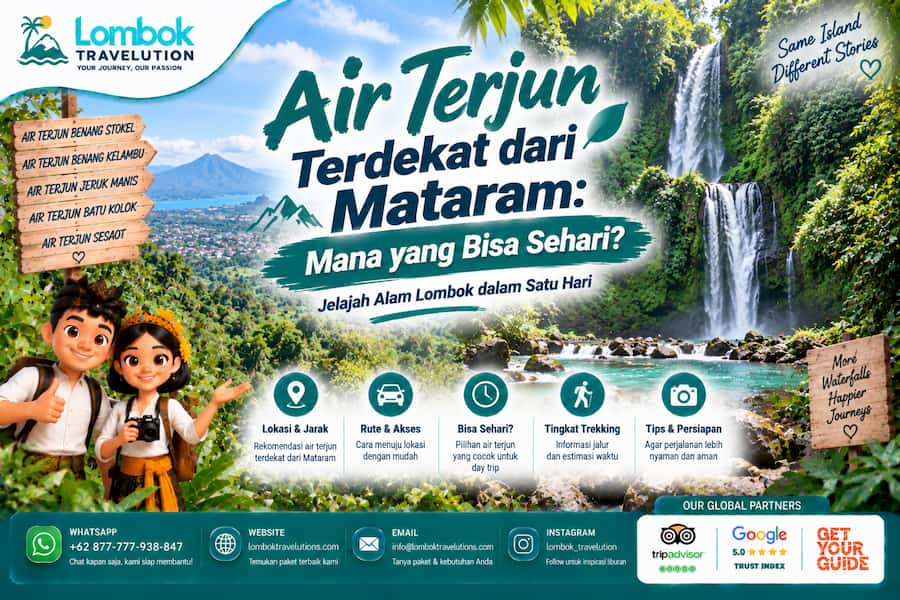 Air terjun terdekat dari Mataram yang bisa dikunjungi sehari dengan rute dan waktu perjalanan