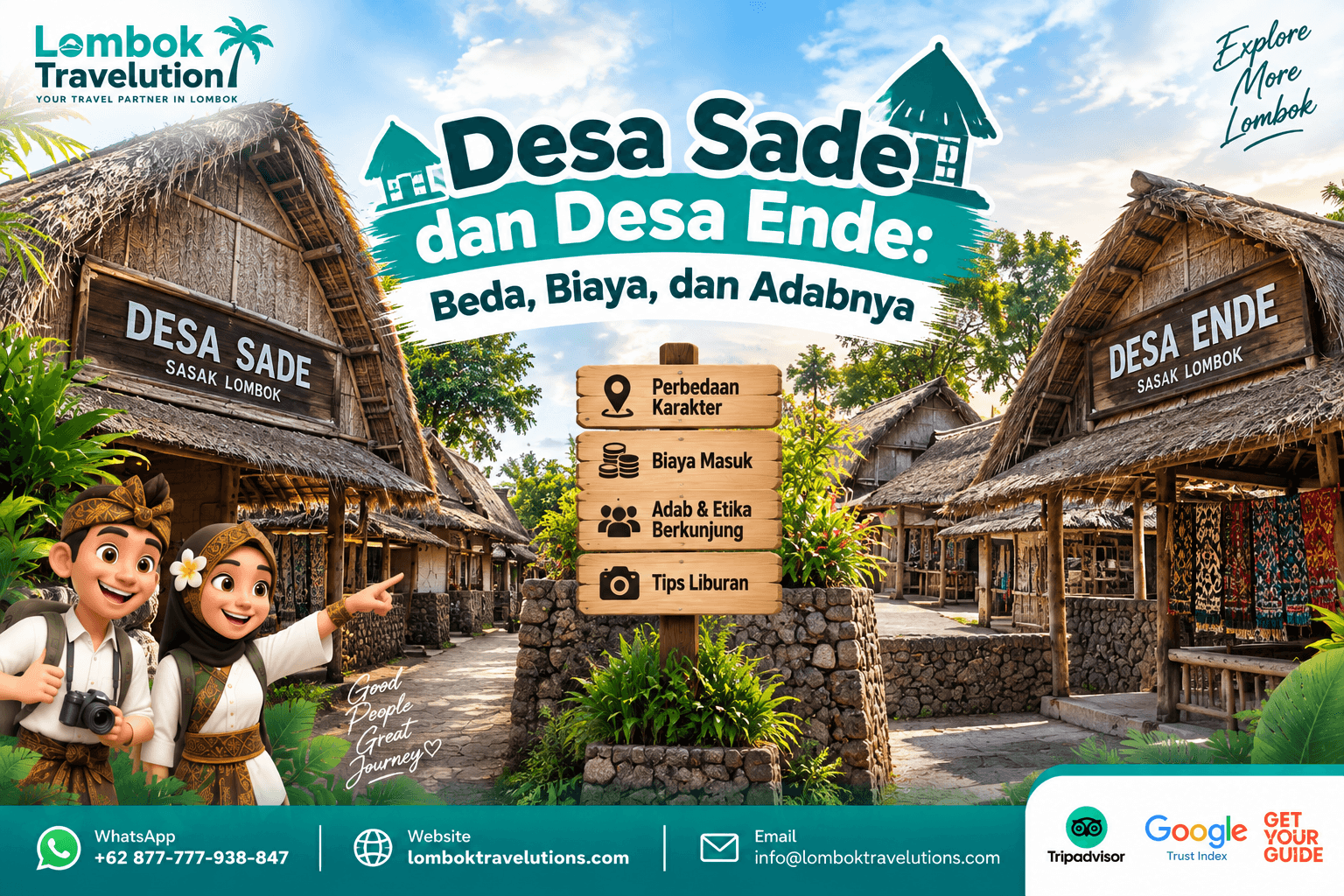 Desa Sade dan Desa Ende Lombok dengan rumah adat Sasak
