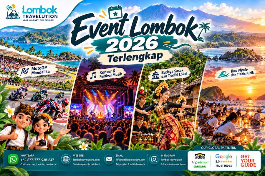Event Lombok 2026 terlengkap dengan MotoGP Mandalika, festival musik, budaya Sasak, dan Bau Nyale